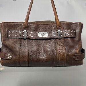 Maria Maria Pebbled Leather Grommet Satchel🖤